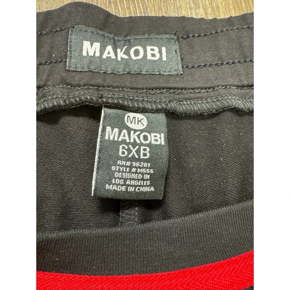 Makobi Mens 6XB Yellow Black Geometric Colorblock T-Shirt‎ and Joggers Set MS555